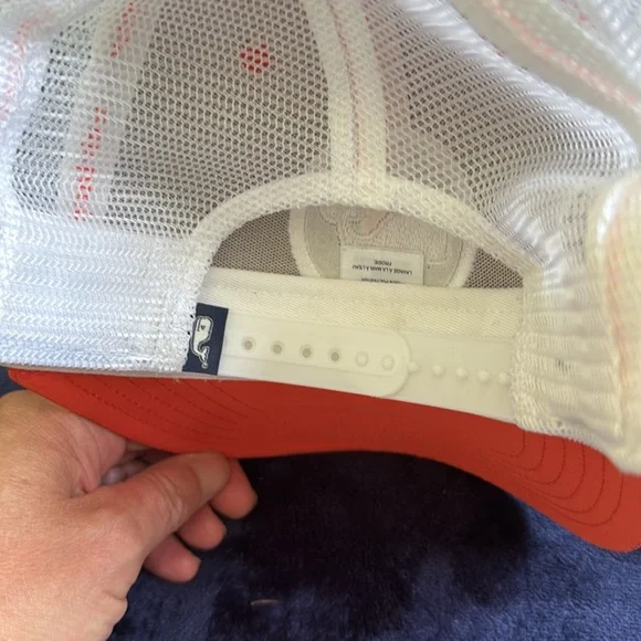 Vineyard Vines Cap Whale White Orange Adjustable Hat‎ Mens. - Picture 4 of 4